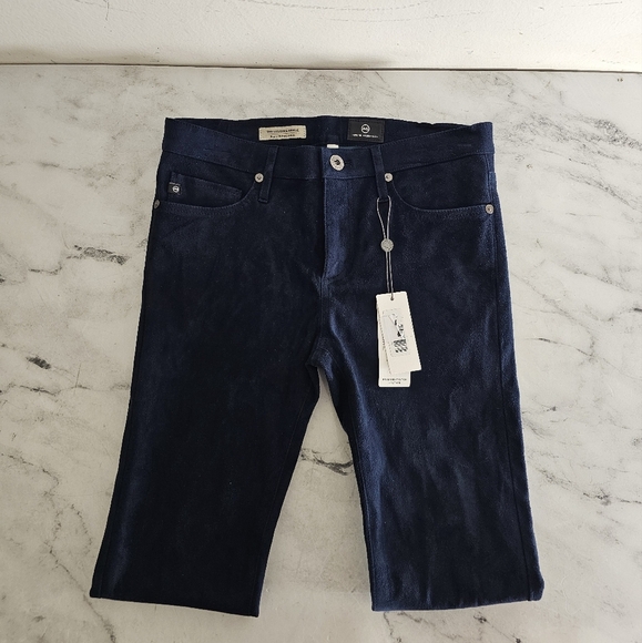 Adriano Goldschmied 100% Lamb Suede Midrise Super Skinny Ankle Blue Jeans 27 NWT - Picture 5 of 8
